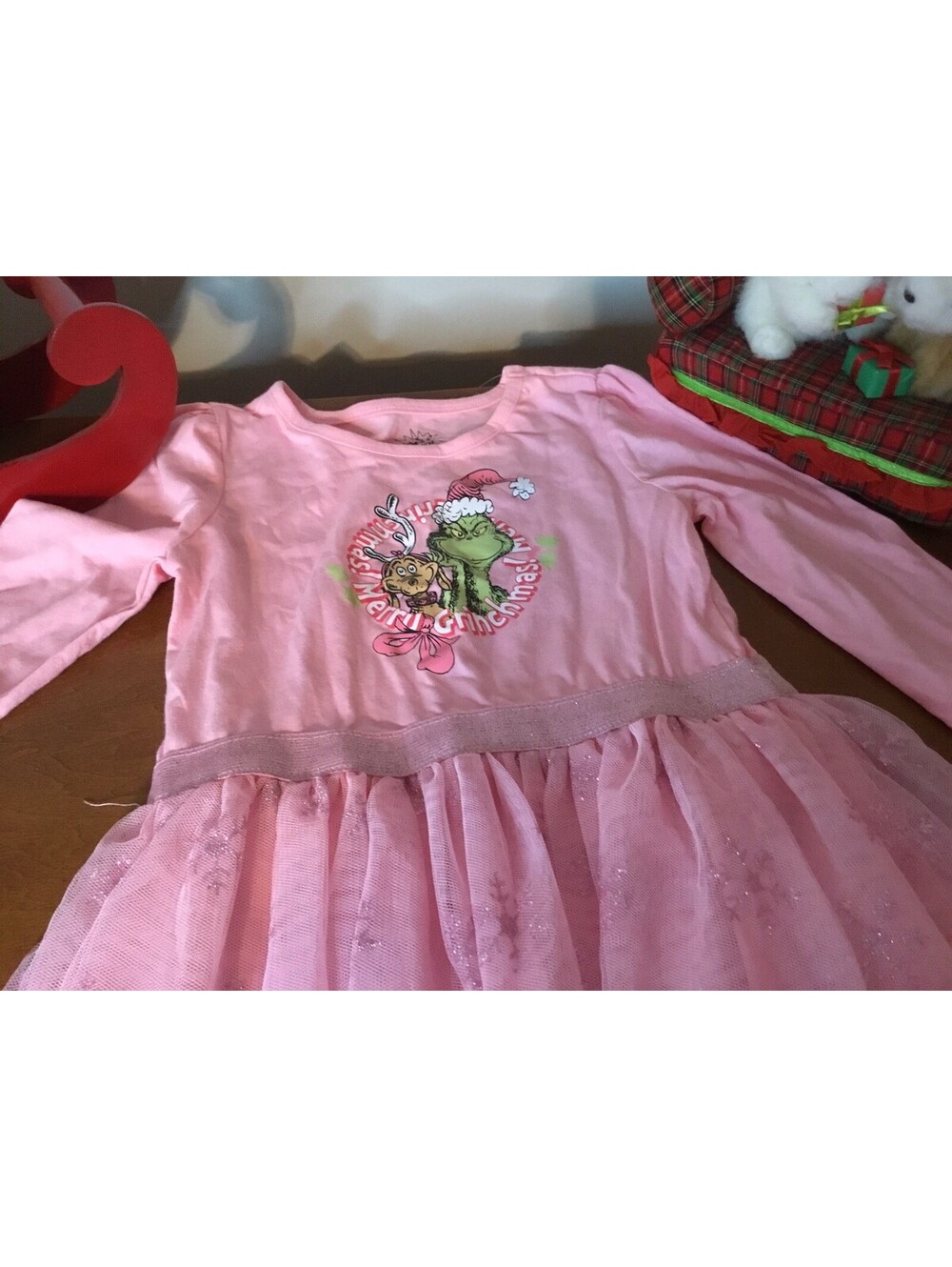 The Grinch PINK Dress Tutu Stole Christmas Cindylou Sparkle Costume GIRLS SZ 6